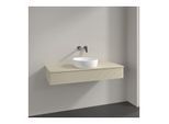 Villeroy und Boch Antao Waschtisch-Unterschrank K10150HJ 120x19x50cm, Hahnloch, Waschbeckenplattenfarbe Lack, silk grey matt lacquer