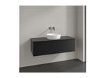 Villeroy und Boch Antao Waschtisch-Unterschrank K32150PD 120x36x50cm, Hahnloch, Waschbeckenplattenfarbe Lack, black matt lacquer