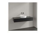 Villeroy und Boch Antao Waschtisch-Unterschrank K10150PD 120x19x50cm, Hahnloch, Waschbeckenplattenfarbe Lack, black matt lacquer