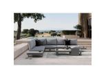 Ambia Garden Loungegarnitur, Anthrazit, Dunkelgrau, Metall, Kunststoff, Textil, 4-teilig, Füllung: Polyester,Schaumstoff, einzeln stellbar, 329x245 cm, gastro- und objekttauglich, Loungemöbel, Gartenlounge-Sets