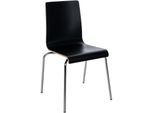 CLP Stuhl stapelbar Gahanna, Stapelstuhl aus Formholz mit HPL-Laminat, Stahlgestell verchromt belastbar bis 150 kg, Esszimmer und Büro