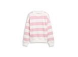 TOM TAILOR DENIM Damen Loose Fit Sweatshirt, rosa, Gestreift, Gr. M