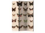 artgeist , Braun, Beige , Holz, Textil , Kiefer , massiv , Schmetterling , 135x172x3 cm , Motiv auf Vorder- und Rückseite ,