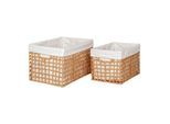 Korbset Bustelo Baskets Weiß/Hellbraun, 2-teilig