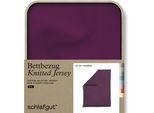 Bettbezug SCHLAFGUT "Premium Bettbezug Knitted Jersey (1 St)", lila (lila deep), L:200cm, Jersey, Obermaterial: 95% Baumwolle, 5% Elasthan, Bettbezüge, Ton-in-Ton Reißverschluss, Bio-Baumwolle mit Elasthan, Uni, OEKO Tex