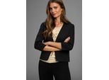 Kurzblazer LAURA SCOTT, Damen, Gr. 36, schwarz, Milano Rib, Obermaterial: 76% Polyester, 20% Viskose, 4% Elasthan. Futter: 100% Polyester, unifarben, figurbetont, Blazer Kurzblazer, aus elastischer Jerseyware, mit Hakenverschluss