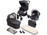Kombi-Kinderwagen BABYGO "Style - 3in1", Baby, schwarz, Kinderwagen Kombi-Kinderwagen, inkl. Babyschale mit Adaptern u. Wickeltasche
