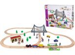 Spielzeug-Eisenbahn EICHHORN "Bahnset mit Brücke", bunt, Spielzeugfahrzeuge, Kinder, Holz, Spielzeug-Eisenbahn