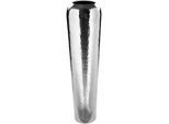 Dekovase FINK "TUTZI, mit gehämmerter Struktur", silber (silberfarben), H:90cm Ø:24cm, Eisen, Vasen, Dekovase, Vase aus Metall, vernickelt, Bodenvase