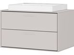 Waschtisch GERMANIA "Waschtisch inkl. Becken "Sovana", beige (kaschmir, kaschmir), B:80cm H:47cm T:50cm, Holzwerkstoff, Keramik, Metall, Waschtische, Waschtisch, Waschbeckenunterschrank inkl. Waschbecken