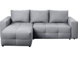 Ecksofa EXXPO - SOFA FASHION, grau (denim), B:261cm H:95cm T:158cm, Sofas, Ecksofa, Praktische Funktionsecke mit Federkern, Bettfunktion und Stauraum