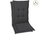 Sesselauflage GO-DE "TOPSELLER", grau (anthrazit), B:50cm H:120cm, Bezug: 100% Polyester, Polsterauflagen, Sesselauflage, hoch, wasserabweisend