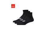 Laufsocken ASICS "3 PACK QUARTER SOCK", Damen, Gr. S (35/38), performance schwarz, Obermaterial: 69% Baumwolle, 24% Polyester, 5% Nylon, 2% sonstige Fasern, Socken, für Fitnessaktivitäten, mit Mesh-Knit-Gewebe, mit Dämpfung