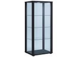 Mid.you Vitrine, Schwarz, Kunststoff, 3 Fächer, 50x114.5x38 cm, stehend, Wohnzimmer, Wohnwände, Vitrinenschränke