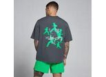 MP Herren Velocity Graphic Cotton Modal T-Shirt - Dark Grey / Green - S