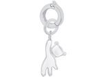 Charm-Einhänger AMOR "Teddybär", silber (silberfarben), Charms, Damen, Silber 925 (Sterlingsilber)
