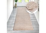 Hochflor-Teppich OTTO HOME "Viva Shaggy, in Standard- und Premium-Qualität, 30 mm oder 45 mm Höhe" Gr. 18, beige (sand), B:80cm H:45mm L:300cm, Kunstfaser, Teppiche, Uni Farben, einfarbig, besonders weich und kuschelig, Kundenliebling