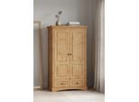 Wäscheschrank OTTO HOME "Rustic", natur, B:94cm H:150cm T:39cm, Massivholz, Schränke, aus massiver Kiefer, FSC, schöne Kassettenoptik, mit Ringgriffen