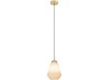EGLO Hängeleuchte "Caprarola Hängelampe, E27, Esstischlampe, Wohnzimmerlampe, Lampe", goldfarben, 1, Ø 20cm H: 110cm, 1 Stk., Leuchten, aus satiniertem Glas und Metall in Messing, Hängeleuchte, E27, Ø 20 cm, Hängeleuchte