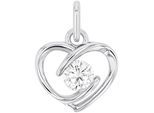 Herzanhänger AMOR "2039040", silber (silberfarben, kristallweiß, kristallweiß), Schmuckanhänger, Damen, Silber 925 (Sterlingsilber), 0,9 g, mit Zirkonia (synth.)