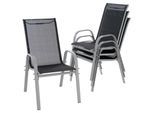 Gartenstuhl VCM "4er Stapelstuhl Gartenstuhl Outdoor Stuhl Garten", schwarz, B:55cm, Obermaterial: 100% Metall MT., Stühle, Gartenstuhl