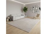 Teppich SEHRAZAT "LIMA, auch als Läufer", beige (hellgrau beige), B:120cm H:10mm L:170cm, Polyester, Polypropylen, Teppiche, Teppich, Kurzflor, Linienstruktur, leichter Glanz, Wohnzimmer