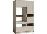 Mehrzweckschrank-Set BASIC BY BALCULINA "Washhome B/T/H 118x68x200 cm", kaschmirfarben, B:118cm H:200cm T:68cm, Kastenmöbel-Sets, Breite 118cm, höhenverstellbare Metallfüße