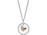 Kette mit Anhänger ENGELSRUFER "Herzflügel", rosa (silberfarben, roségoldfarben, kristallweiß), Halsketten, Damen, Silber 925 (Sterlingsilber), L: 50 B: 1,33mm, Made in Germany - mit Zirkonia (synth.), B:1,33mm