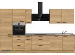 Küchenzeile NOBILIA "Structura II", NEU: individuell anpassbar mit gratis Profi-Beratung", braun (küche: braun, korpus: eiche sierra nachbildung, arbeitsplatte: beton schiefergrau nachbildung), B:360,3cm H:216,6cm T:60cm, Komplettküchen-Sets, Küchenzeile, vormontiert, Breite 360 cm, Ausrichtung wählbar, wahlw. mit E-Geräten
