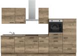 Küchenzeile NOBILIA "Structura I", NEU: individuell anpassbar mit gratis Profi-Beratung", braun (küche: braun, korpus: eiche havanna nachbildung, arbeitsplatte: eiche havanna nachbildung), B:330,3cm H:216,6cm T:60cm, Komplettküchen-Sets, Küchenzeile, vormontiert, Breite 330 cm, Ausrichtung wählbar, wahlw. mit E-Geräten