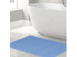 Badematte HAMMETEX "rutschfeste Badvorleger", hellblau, H:7,5mm, Baumwolle, Badematten, Badematte, einfarbig, 100% Baumwolle, in 2 Größen erhältlich