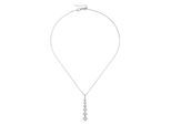 Kette mit Anhänger "mit Zirkonia oder schwarzem Spinell, Silber 925/-", weiß, GIORGIO MARTELLO MILANO, Halsketten, Damen, 43cm, Silber 925 (Sterlingsilber)