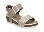 Sandale JOSEF SEIBEL "Quinn 02, creme-kombi", Damen, Gr. 37, beige (creme, kombi), Obermaterial: 100% Rindsleder Leather cow., Schuhe Sandale