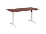 Livetastic Schreibtisch , Weiss, Walnussfarben , Metall, Holzwerkstoff , rechteckig , eckig , 160x73-123x80 cm , höhenverstellbar , Büromöbel, Schreibtische, Bürotische
