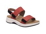 Sandale JOSEF SEIBEL "Estelle 04, rot-kombi", Damen, Gr. 40, rot (rot, kombi), Obermaterial: 100% Rindsleder Leather cow., Schuhe Sandale