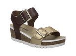 Sandale JOSEF SEIBEL "Quinn 02, gold-kombi", Damen, Gr. 38, gold (gold, kombi), Obermaterial: 100% Rindsleder Leather cow., Schuhe Sandale