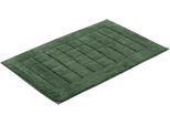 Badematte VOSSEN "Exclusive" Gr. 2, grün (evergrün), H:20mm, Baumwolle, Badematten, Badematte, Badteppich, Uni-Farben, Karo Muster, Hoch-Tief Effekt, reine Baumwolle