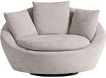 Drehsessel TRENDMANUFAKTUR "Maui, inklusive 2 Rückenkissen und 1 Zierkissen, moderne Optik", silber (silber lining), B:130cm H:80cm T:112cm, 100% Polyester, Sessel, Drehsessel, Sessel mit Drehfunktion, frei im Raum Stellbar, XXL Sessel
