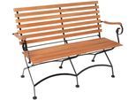 Gartenbank MERXX, braun, B:115cm H:85cm T:58cm, Holz, Stahl, Sitzbänke, Gartenbank