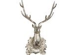 Wanddekoobjekt GILDE "Wandobjekt Hirschkopf Raffa", silberfarben, B:38cm H:35,5cm T:17,5cm Ø:0cm, Aluminium, Wanddekoobjekte, Wanddekoobjekt