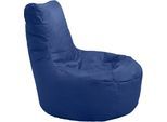 Sitzsack KINZLER "Chilly", blau (royalblau), B:78cm H:80cm, Polyester, Sitzsäcke, Sitzsack, Loungesessel, Uni Farben, mit Rückenlehne, Outdoor geeignet