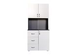 HTI-Living Küchenschrank Weiß/Grau Blanca