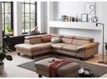 Ecksofa HOME AFFAIRE "Pilot L-Form", braun (cappuccino), B:266cm H:73cm T:108cm, 100% Polyester; Feinstruktur 75000 Scheurtouren; Struktur 35000 Scheuertouren, Mikrofaser 40000 Scheuertouren, Sofas, Ecksofa, mit Kopfteilverstellung, wahlweise mit Bettfunktion & Bettkasten