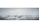 Holzbild GILDE "Bild rechteckig Silver Regatta", farbe bild(er): blau, B:150cm H:50cm T:2,6cm, Poly-Leinwand, Bilder, Holzbild