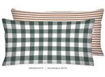 Kissenbezüge TOM TAILOR HOME "new bedroom, Classic Check, 40x40cm oder 40x80cm", forest, rusty rot, B:40cm L:80cm, Flanell, Obermaterial: 100% Baumwolle, Kissenbezüge, Kissenbezüge, Wendedesign mit Markenreißverschluss