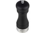 Salz-/Pfeffermühle WENKO "Modell Sali", schwarz, B:5cm H:17,5cm T:5cm Ø:5cm, Küchenmühlen, Salz-/Pfeffermühle, Salzmühle mit Handmahlwerk aus Keramik, ideal für BBQ und Grill