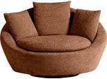 Drehsessel TRENDMANUFAKTUR "Maui, inklusive 2 Rückenkissen und 1 Zierkissen, moderne Optik", chilli oil, B:130cm H:80cm T:112cm, 100% Polyester, Sessel, Drehsessel, Sessel mit Drehfunktion, frei im Raum Stellbar, XXL Sessel