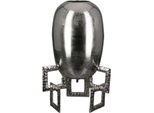 Tischvase GILDE "Vase Rocket", silberfarben, B:25cm H:40cm T:25cm, Aluminium, Vasen, Tischvase