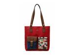 Umhängetasche DOGO "Multi Pocket Bag Shopper-Tasche Paperflower Damen Schultertasche", Mädchen, Gr. B/H/T: 36cm x 8cm onesize, rot, Kunstleder, Taschen Umhängetasche, Handgefertigt
