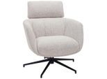 Dieter Knoll Relaxsessel, Schwarz, Beige, Metall, Textil, 73x86x83 cm, Schaukelfunktion, Sitzfläche 360° drehbar, Wohnzimmer, Sessel, Relaxsessel